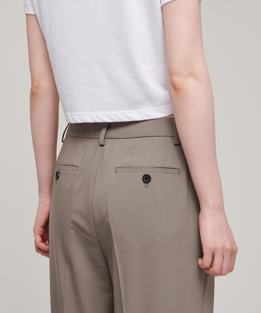MUSINSA STANDARD WOMAN [Cooltandard] Women'S Straight Hidden Banding Slacks [Dusty Beige]