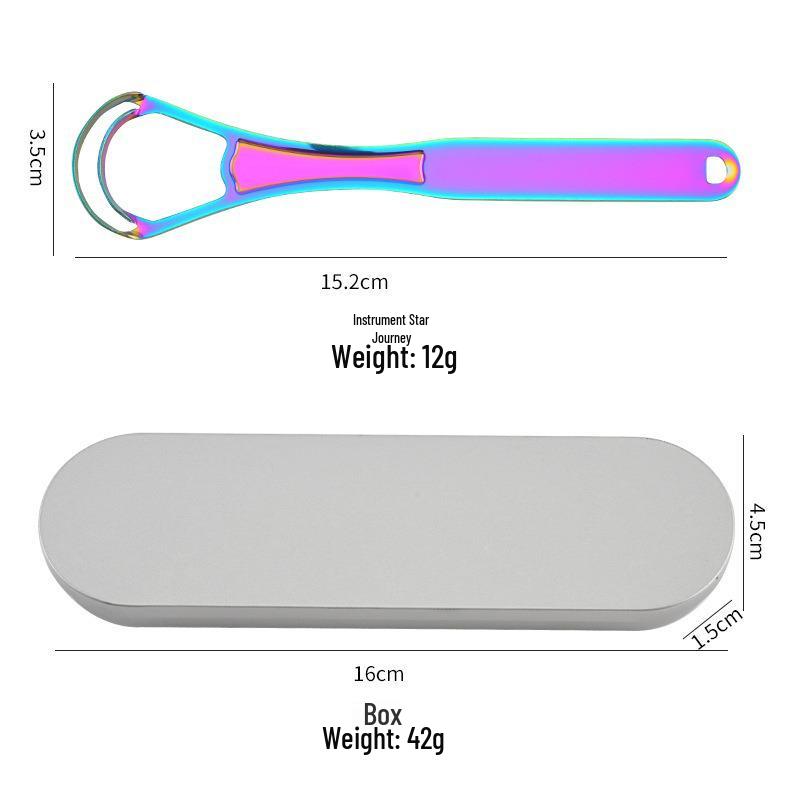 Zhou Stainless Steel Tongue Scraper & Cleaner - Reduce Bad Breath, Wash & Scrape Tongue.