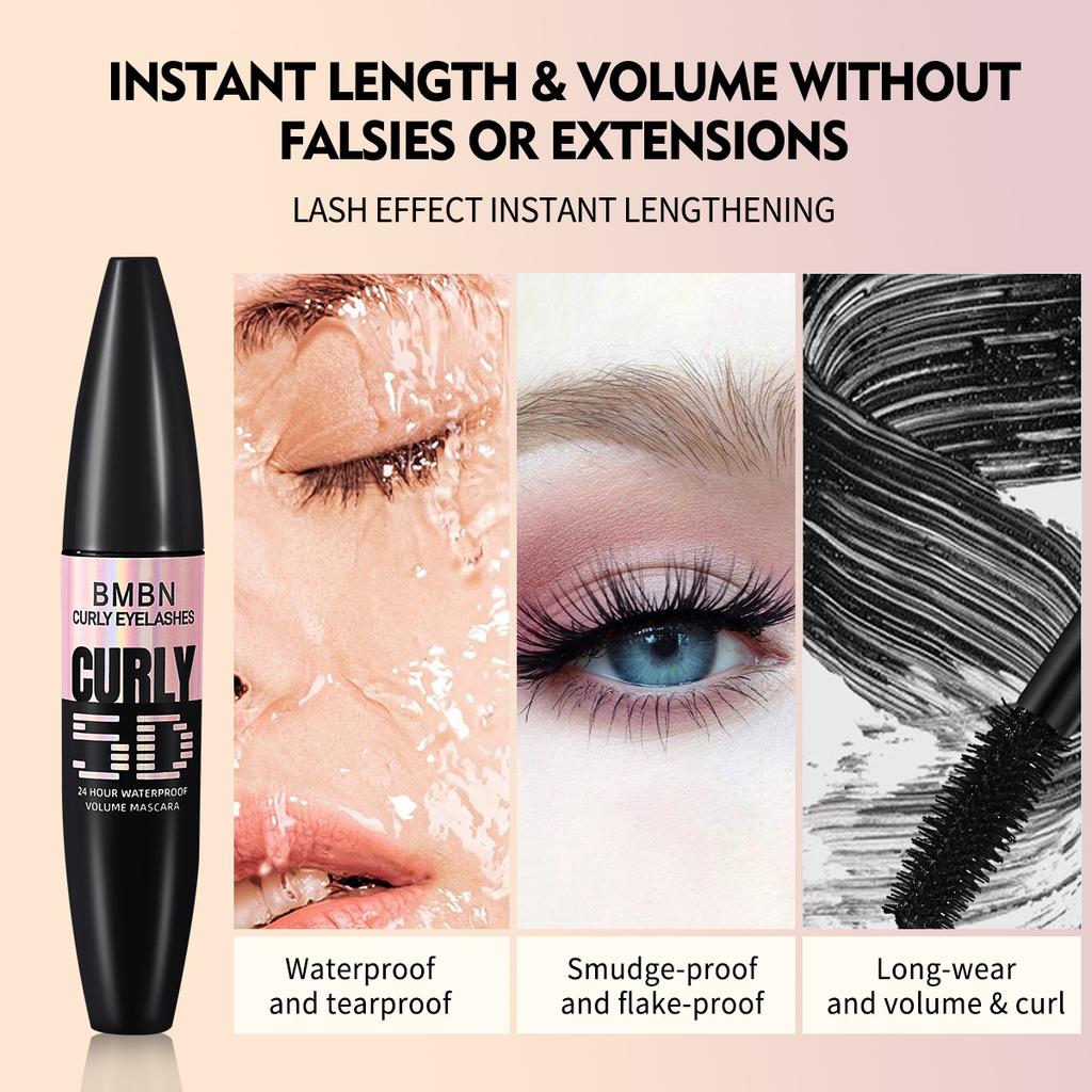 Mascara 5D Volume Riccio 24 Ore Impermeabile Lunga Tenuta Anti-Macchia Trucco Ciglia