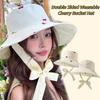 Lace Summer Sun Hat Ribbon Embroidered Cherry Bucket Hat Fashion Sunscreen Visor Cap  Travel