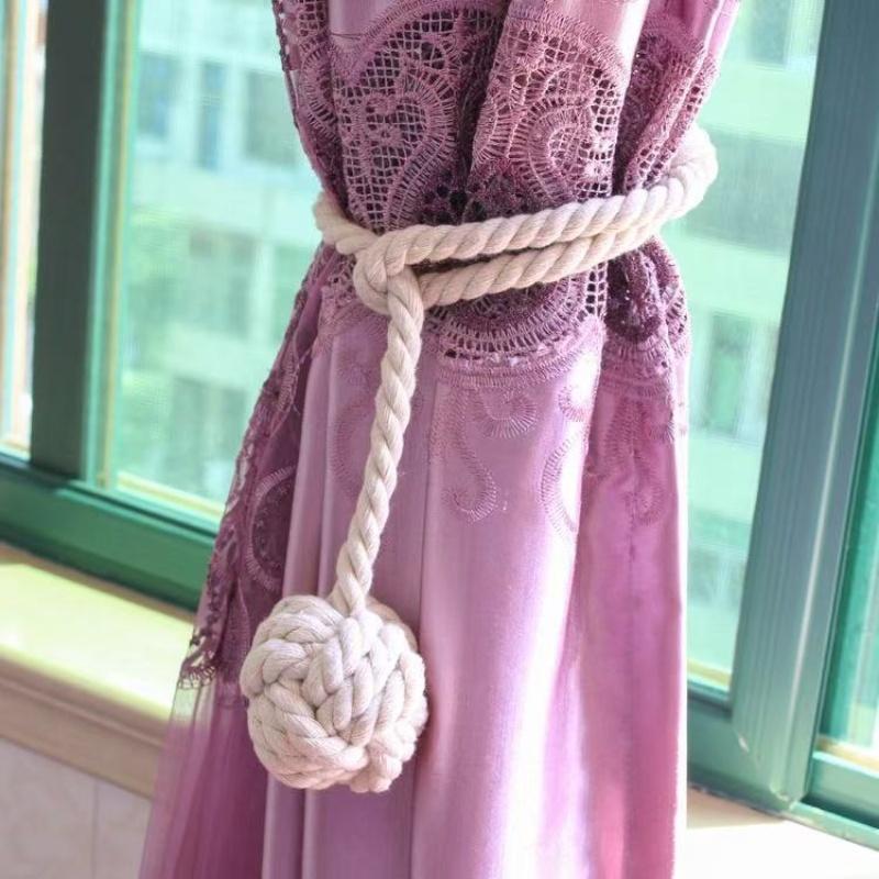 1PC/2PCS Modern Style Curtain Tiebacks Curtain Ties Handmade Natural Round Rope Home Decoration Window Curtain Buckles