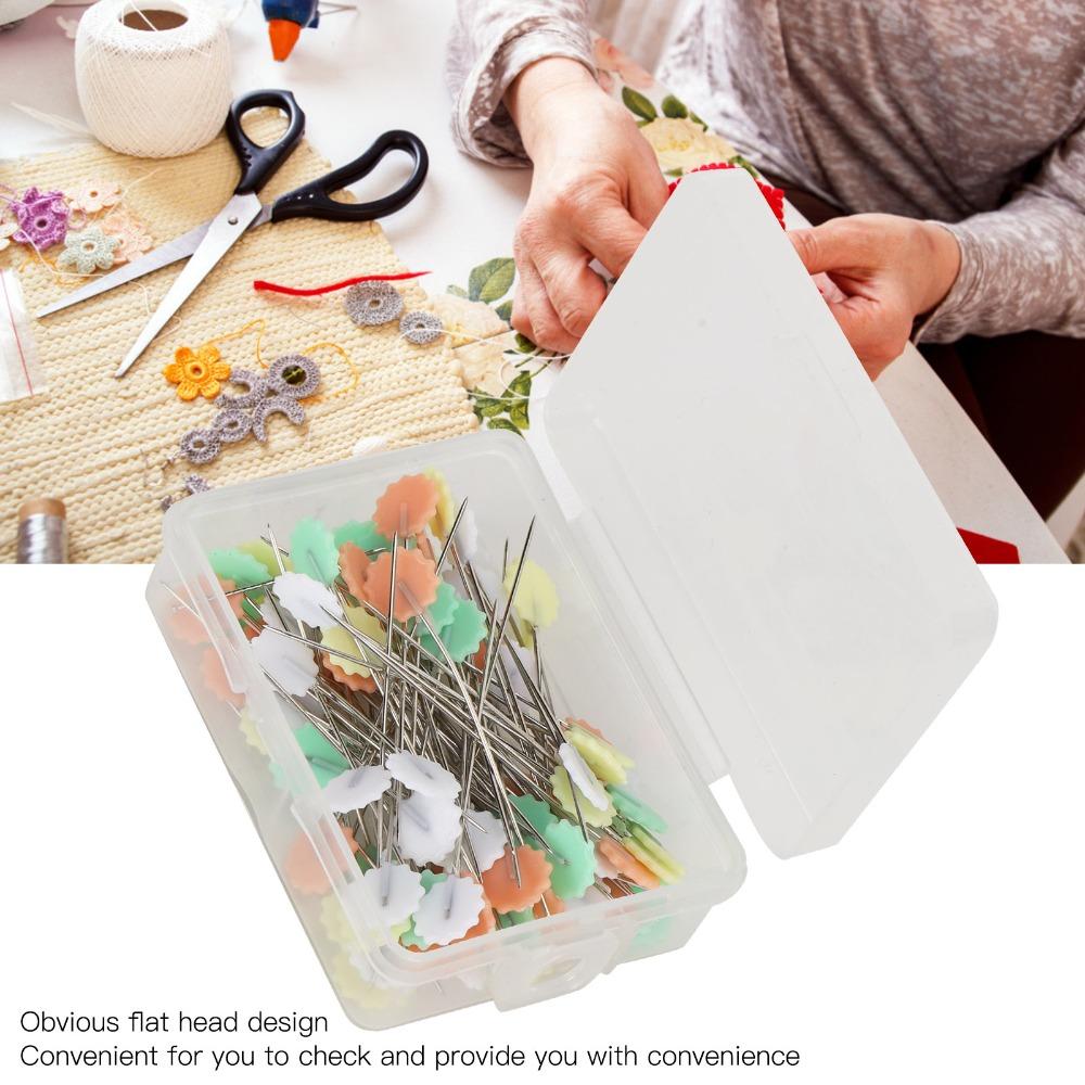 200pcs Multicolor Straight Pins Flower Head Craft Positioning Pins Quilting Pins  For Crafting
