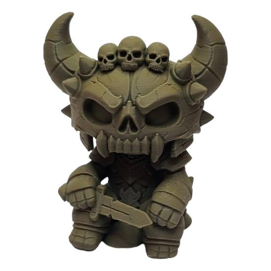 3D Printed Skeleton Warrior Sitting Skeleton Figurine Halloween Statue