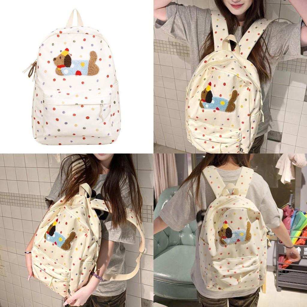 Adorable Ins Cartoon Dog Backpack With Padded Straps And Large Capacity For Teens And Women