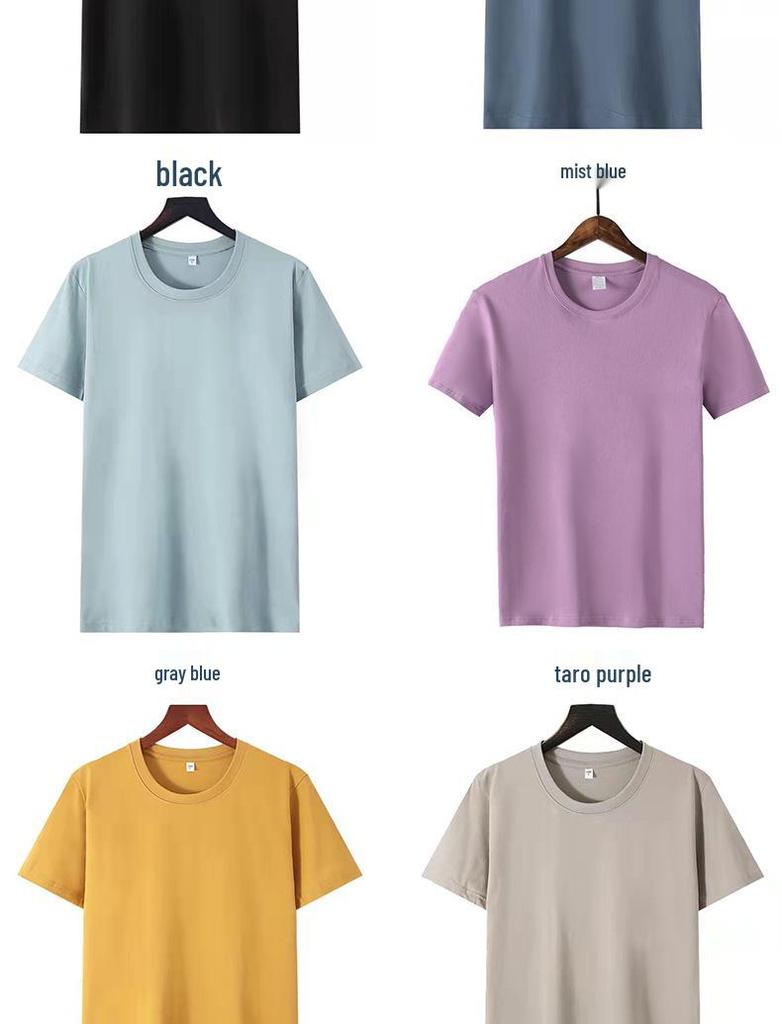 180g Ren Bomull Herr Slim Fit Rundhals Kortärmad T-shirt
