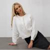 Womens Soft Faux Mink Knit Cardigan Sweater - Round Neck Loose Fit Solid Color Long Sleeve Thick Warm Outerwear
