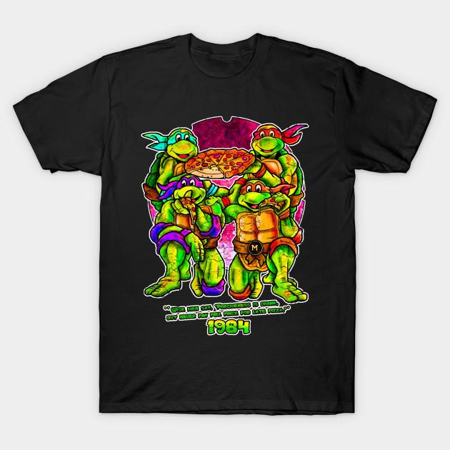 Men Black Print T-shirt Teenage Mutant Ninja Turtles No-Cut Transfer Paper Print Cotton Tshirt XL чёрный