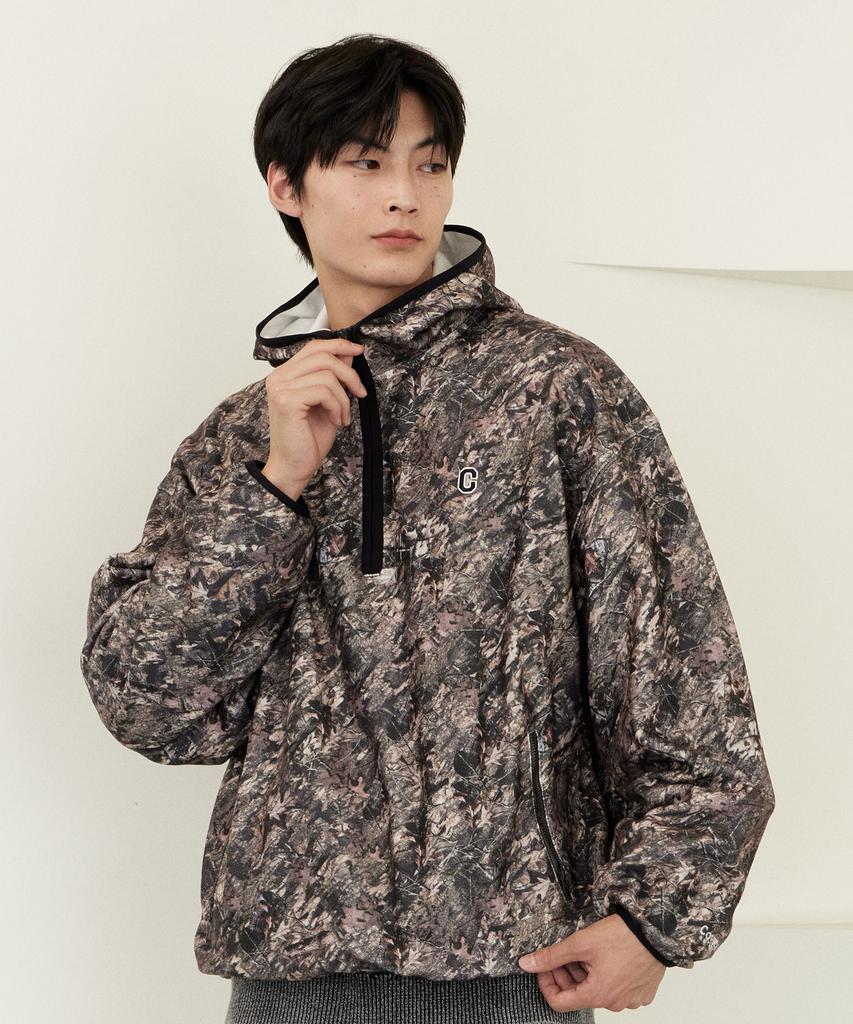 Covernat C Logo Fleece Oversized Hoodie Anorak Camo