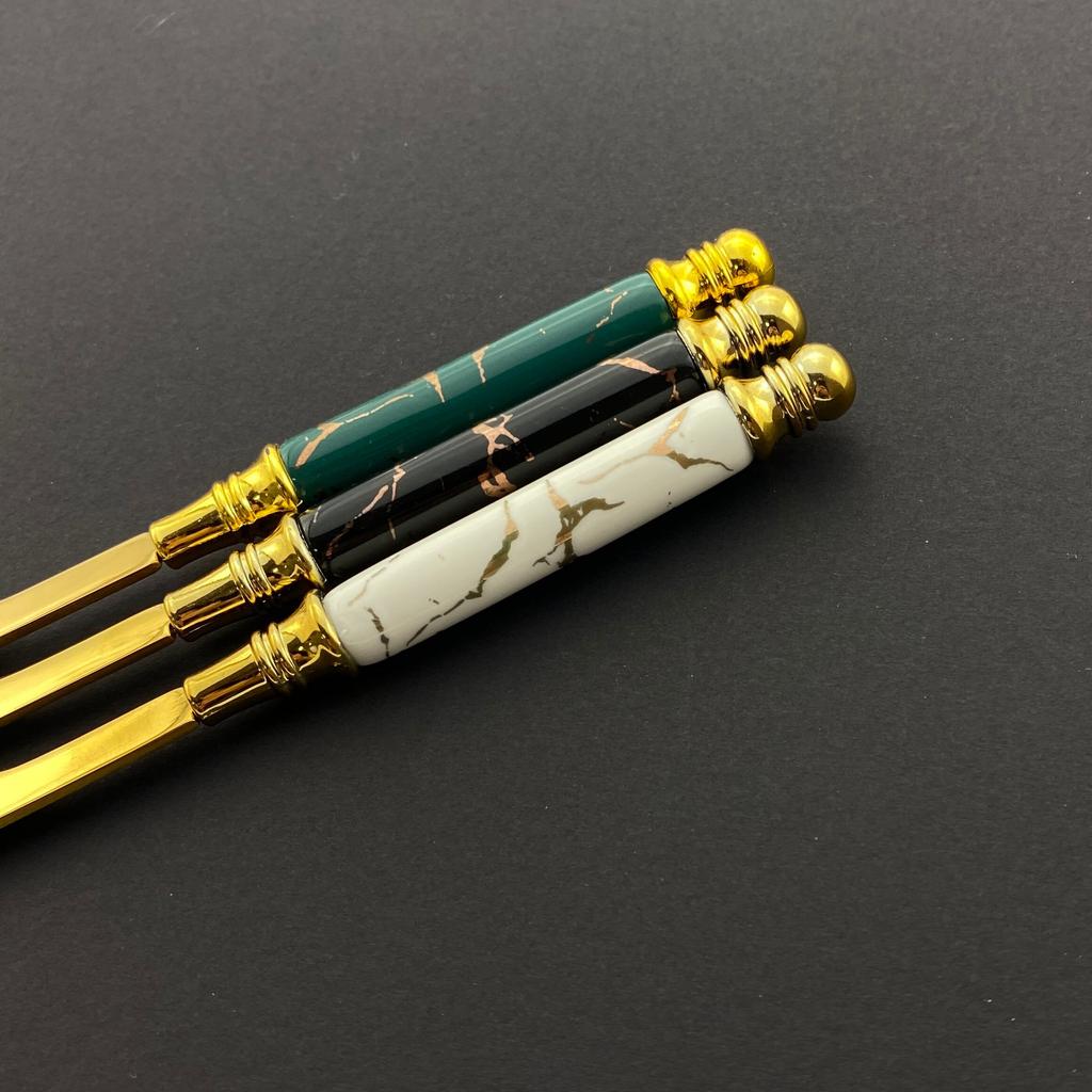 Sada příborů 6 ks příborů z nerezové oceli Luxusní zlatá Ostrá večeře Steakový nůž Sada nádobí Sada příborů Stolní nože Sada stříbrných příborů