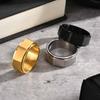 Vnox Geometrischer Spinner Ring 7-11 Größe 7,8 mm Bandbreite Schwarz Silber Farbe Edelstahl Schmuck Geschenke für Männer Freund Ihm
