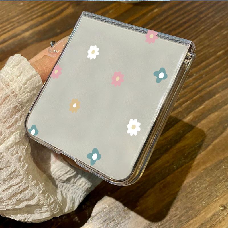 Flower Love Hearts Stars Pattern 2cps Foldable Case for Motorola Razr 50 40 Ultra Shockproof Transparent Hard Pc Slim Case Cover