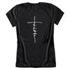 Dames T-shirt met korte mouwen, zomer, met geloofsletterprint, grafisch T-shirt, blouse, mode, in zacht en comfortabel materiaal