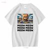 Sad Meow T Shirt Funny Meme Joke GifT Trending Oddly Long or Short Sleeves Vintage Washed Streetwear Slightly Designer Clothes