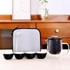 Portable Chinese Ceramic Travel Tea Set - Black