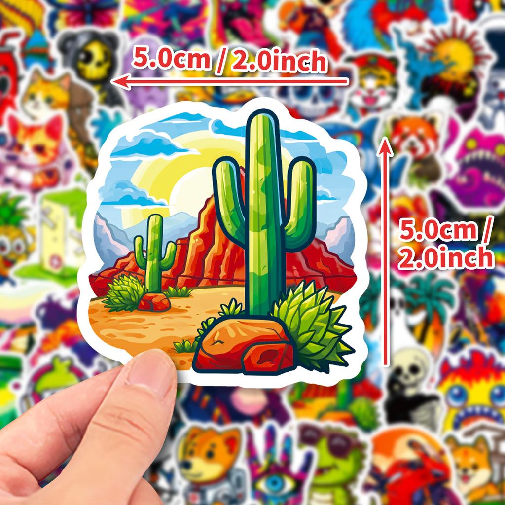 50 Street Art Hip Hop Colorful Graffiti Stickers Trendy Street Dance Rap Decorative Stickers DIY Motorcycle Stickers