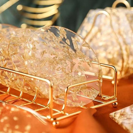 4 Stück Untersetzer Acryl Transparent Faux Kristall Textur Hitzebeständige Untersetzer Schützen Schreibtisch vor Verbrennungen Kratzern Flecken Zuhause Bar Küche Platzset