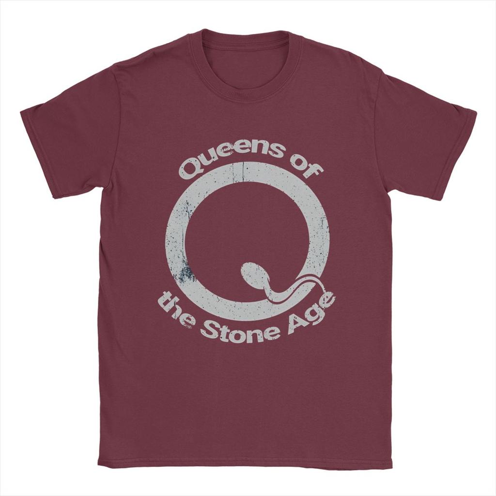 Men T-Shirt Queens Of The Stone Age Casual Cotton Tee Shirt Short Sleeve T Shirts Round Neck Clothes Summer