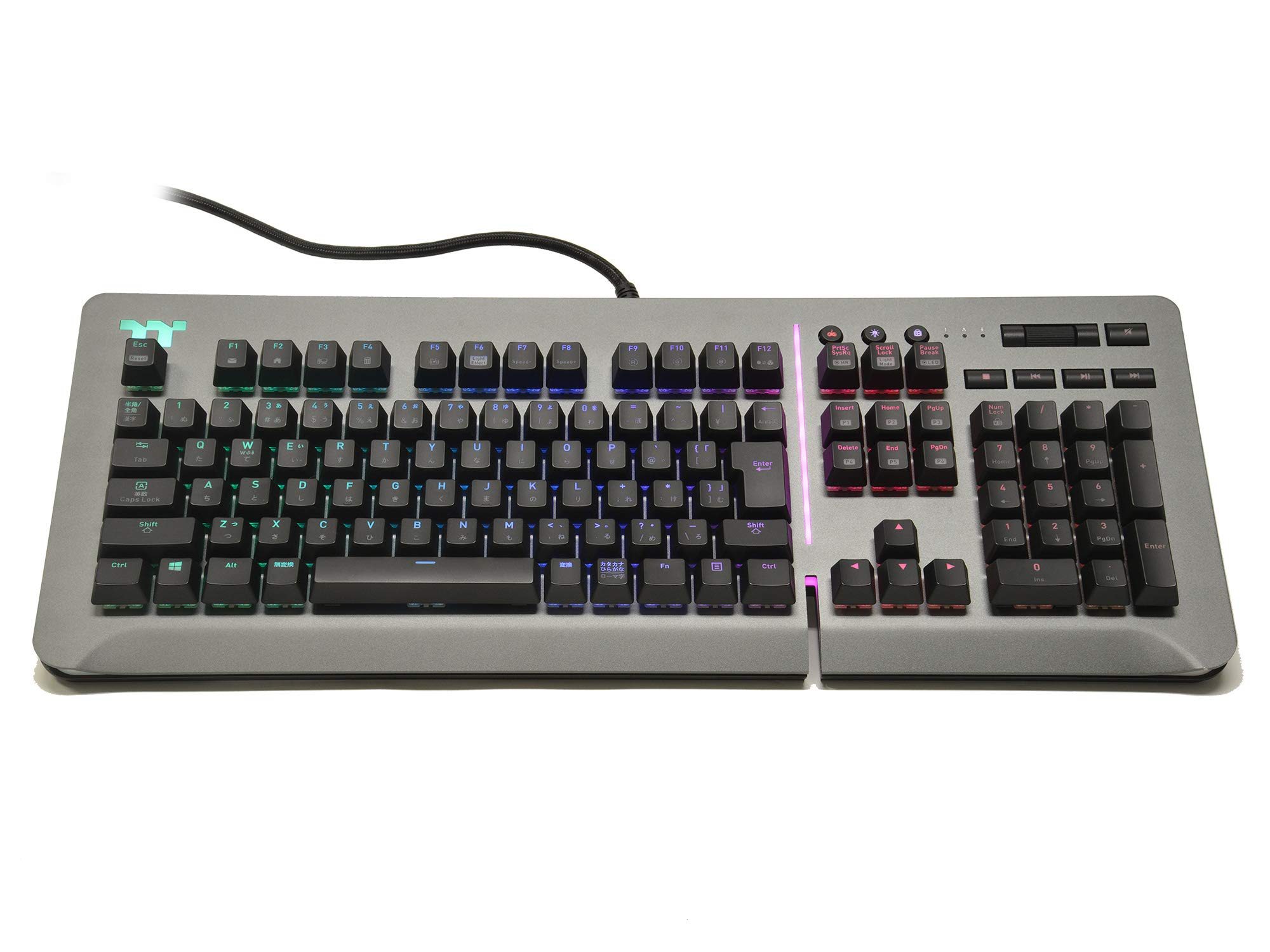 

Японська клавіатура Thermaltake TT PREMIUM GAMING LEVEL 20 RGB TITANIUM CherryMX Blue KB473 KB-LVT-BLSRJP-01