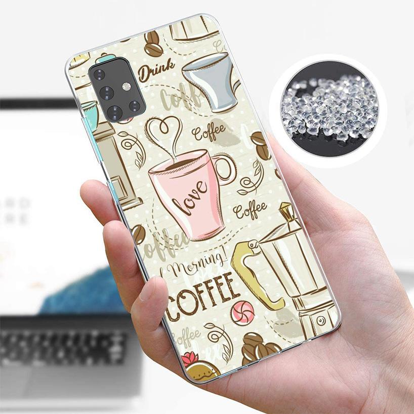 Coffee Wine Cup Cover Phone Case For Samsung Galaxy A12 A22 A32 A52 A72 A02S Phone Case Note 20 Ultra 10 S10 Plus A51 A71 A50S A