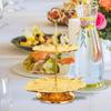 European Style 2 Tier Gold Cupcake Stand Statue Fruit Candy Display Tower Display Holder for Christmas Tea Party Supplies Home