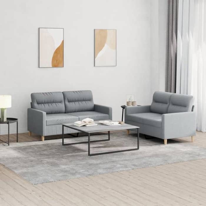 VidaXL Ensemble de Canapés avec Coussins 2 pcs, Canapés avec Accoudoirs, Ensemble de Meubles, Mobilier de Salon, Moderne, 3201568