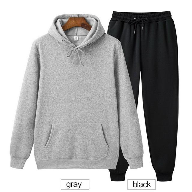 Einfarbiger Hoodie Zweiteiliges Set Kapuzenpullover Damen Hoodie Herbst Herren Hoodie + Hosen Sets