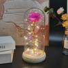 Eternal Flower Simulation Flower Luminous Glass Lampshade Gold Foil Rose Mother's Day Birthday Gift Decorative Night Light