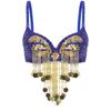 Adjustable Straps Belly Dance Tops Shiny Beaded Tassels Bra Sequins Bra Tops  Stage Performance