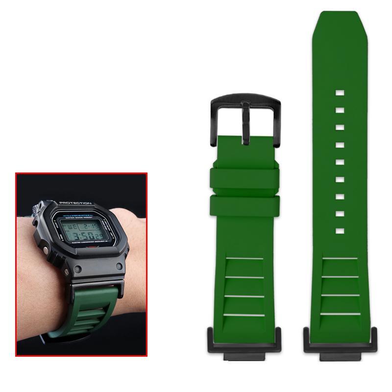 Classic Modified High Quality Fluororubber Watchband For Casio DW5600 DW-5600 GW-B5600 GW-M5610 GA 110 100 120 GA2100 Series Waterproof