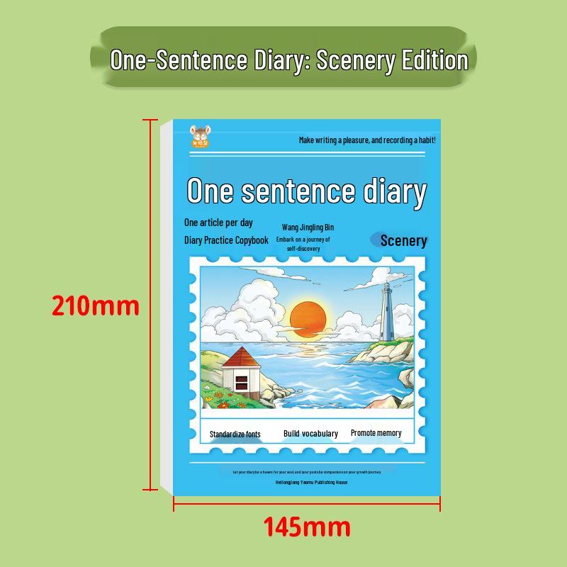 Picture-Based Diary Practice Sheets for Grades 1-3: Writing & Tracing Book