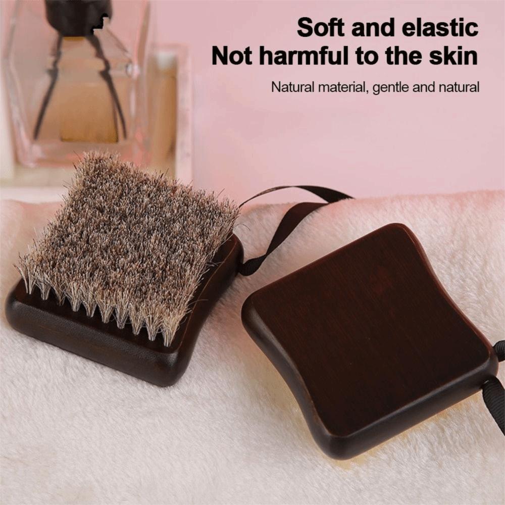 Useful Wooden Bath Brush Pig Mane Soft Hair Back Rubbing Body Exfoliating Brush Square Shape Massage Shower Brush Cleaning Tools