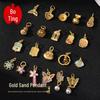Sand Gold Butterfly Enamel Pendant with Strong Color Retention - DIY Jewelry Accessory