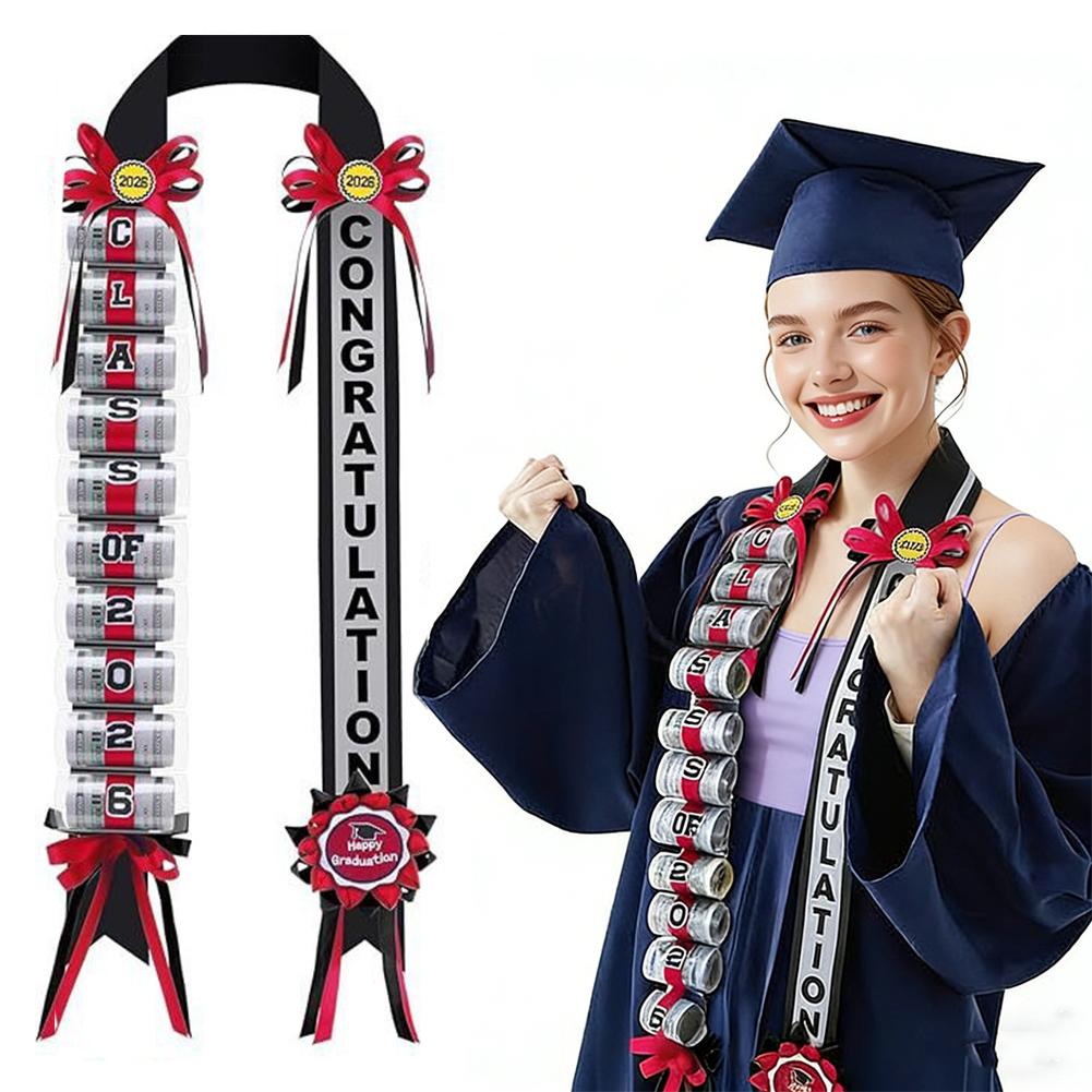 2026 Graduation Money Lei, Class of 2026 Graduation Ribbon Leis Grad Cash Gifts Party Supplies and Photo Props for High School College