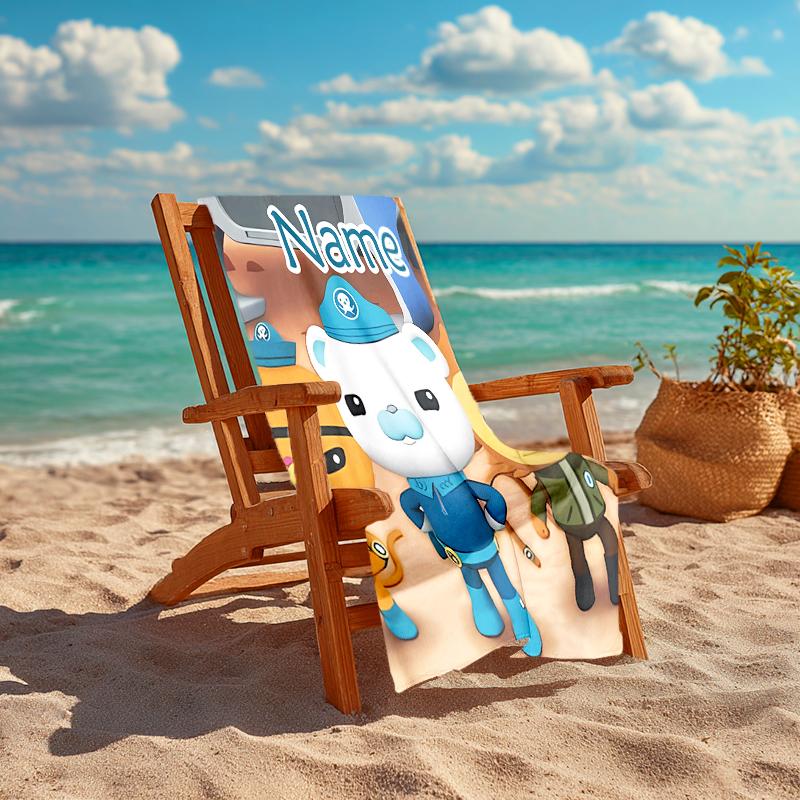 Personalized customized proof beach towel with Octonauts pattern - soft, absorbent,quick-drying,perfect swimming,camping&bathing