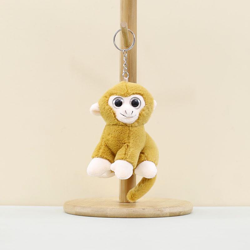 

Adorable Plush Monkey Keychain Soft Toy Cute Cartoon Doll Bag Charm In Three Colors имбирный