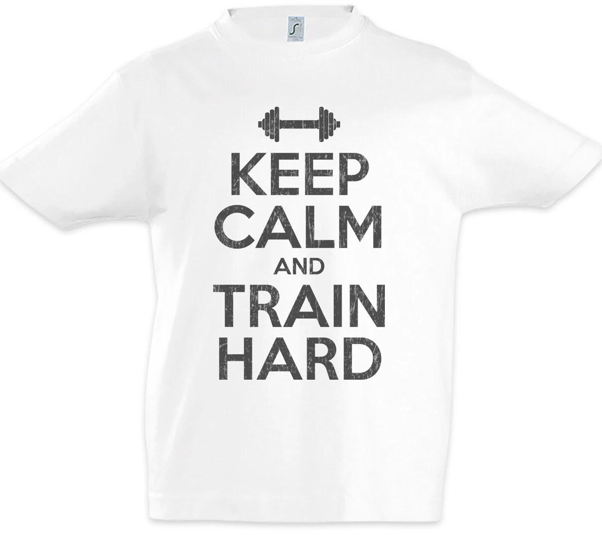 Keep Calm And Train Hard Kids Boys kids boys T-Shirt Fun Gym Gym Pumps 100