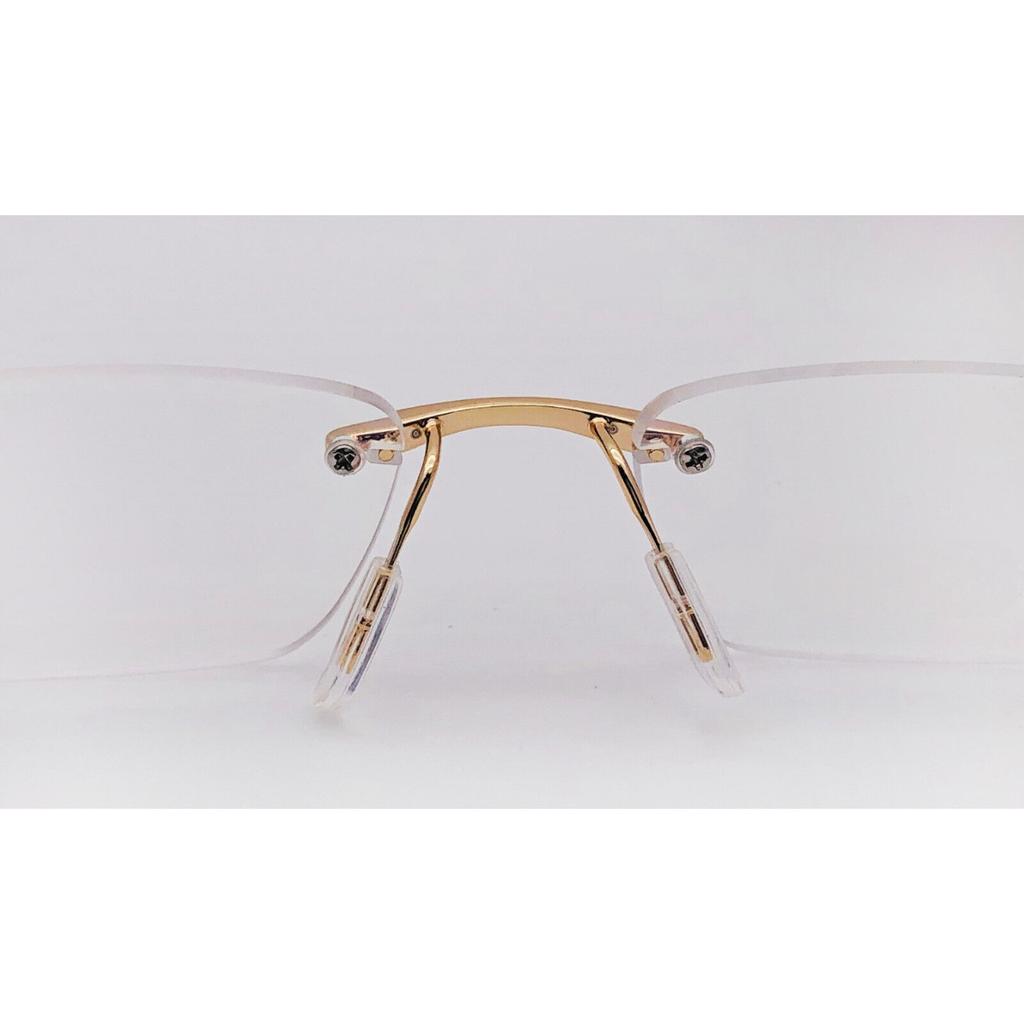 RSINC Rimless Rubber Frame Eyeglass Fashion Eye Wear Gold White 50-18-140 Tag A1