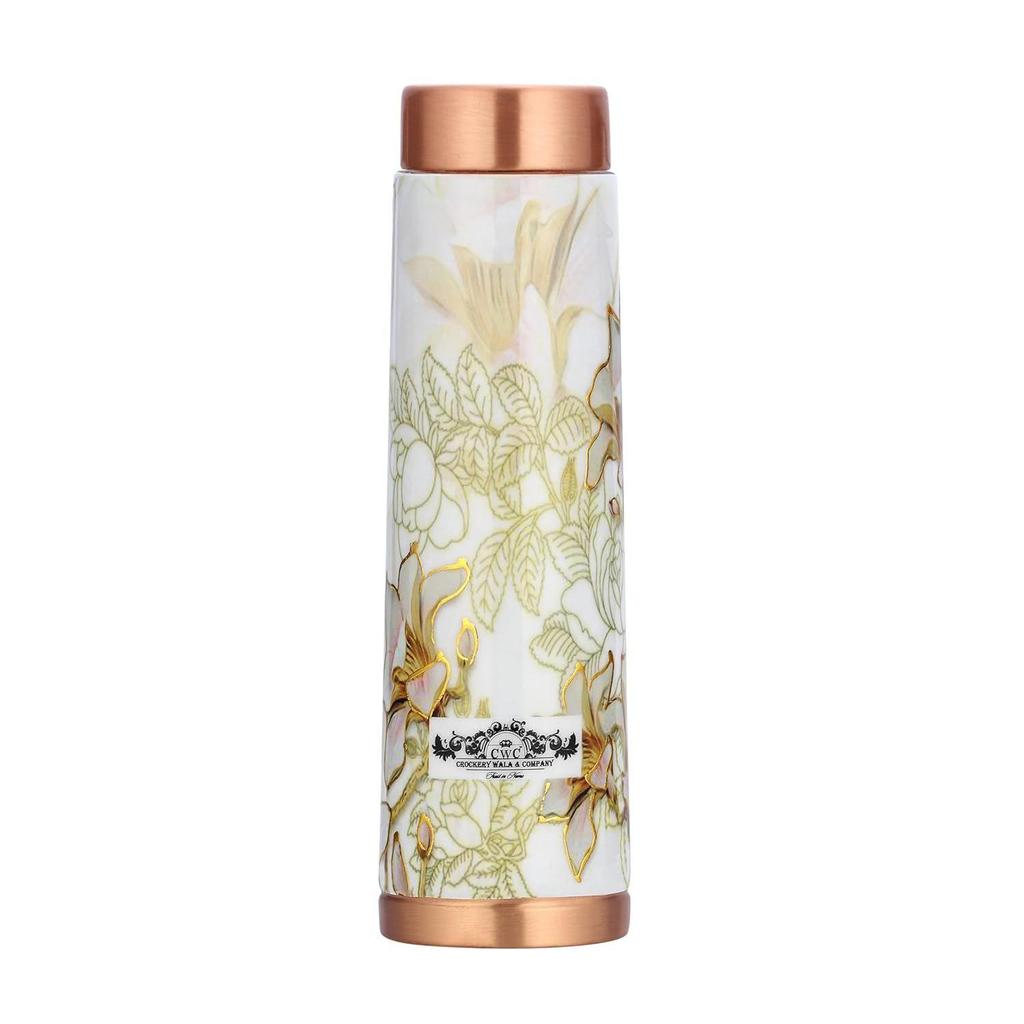 Butelka na wodę ze 100% czystej miedzi z bogatym wzornictwem Doświadczenie harmonii ajurwedyjskiej Butelka na wodę z czystej miedzi bez łączeń