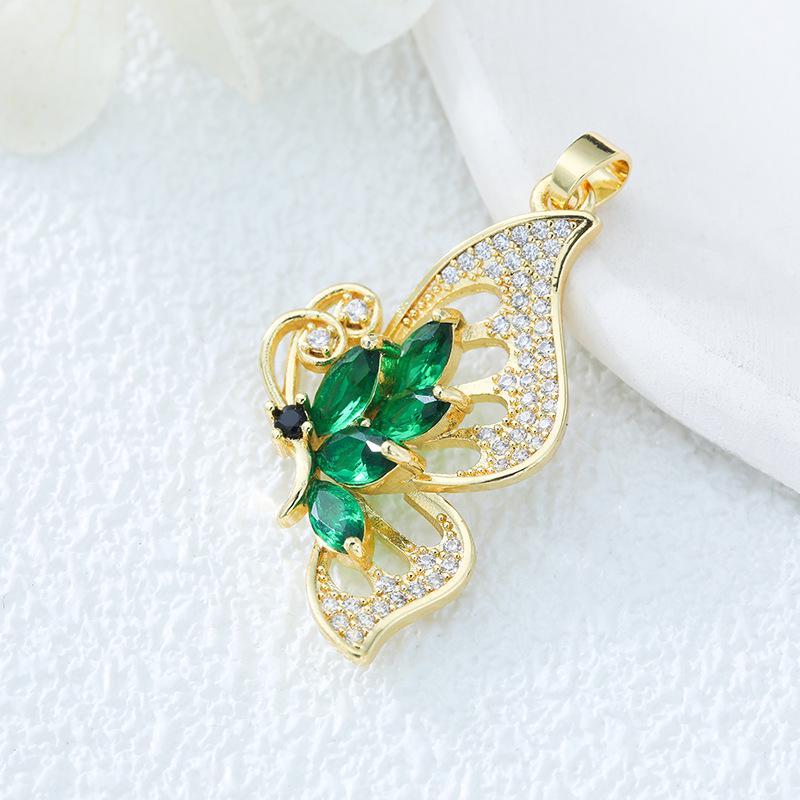 Επίχρυσωμένο Χάλκινο Κρεμαστό Πεταλούδα με Ζιργκόν για DIY Κοσμήματα