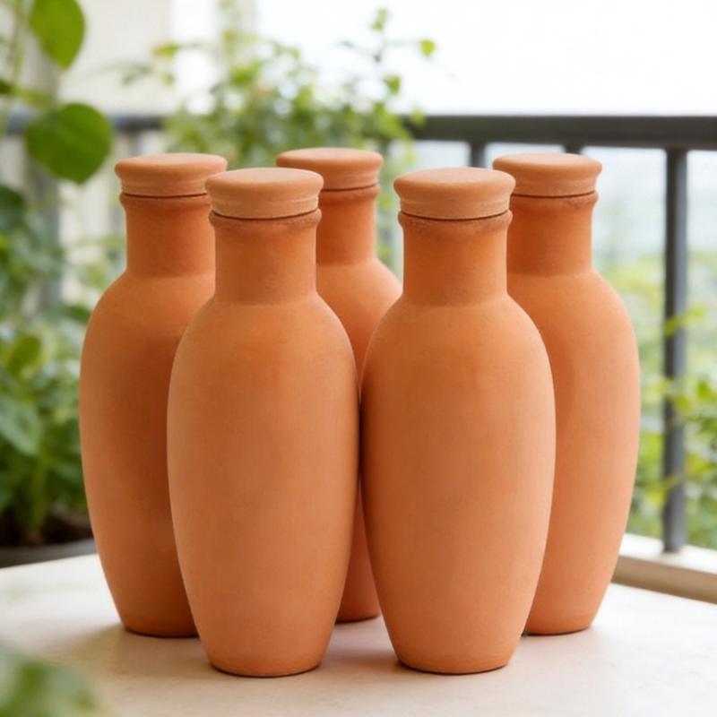 Lot de 4 pointes d'arrosage automatique en terre cuite pour plantes en pot d'intérieur et d'extérieur Alimentation constante pendant 10 à 14 jours