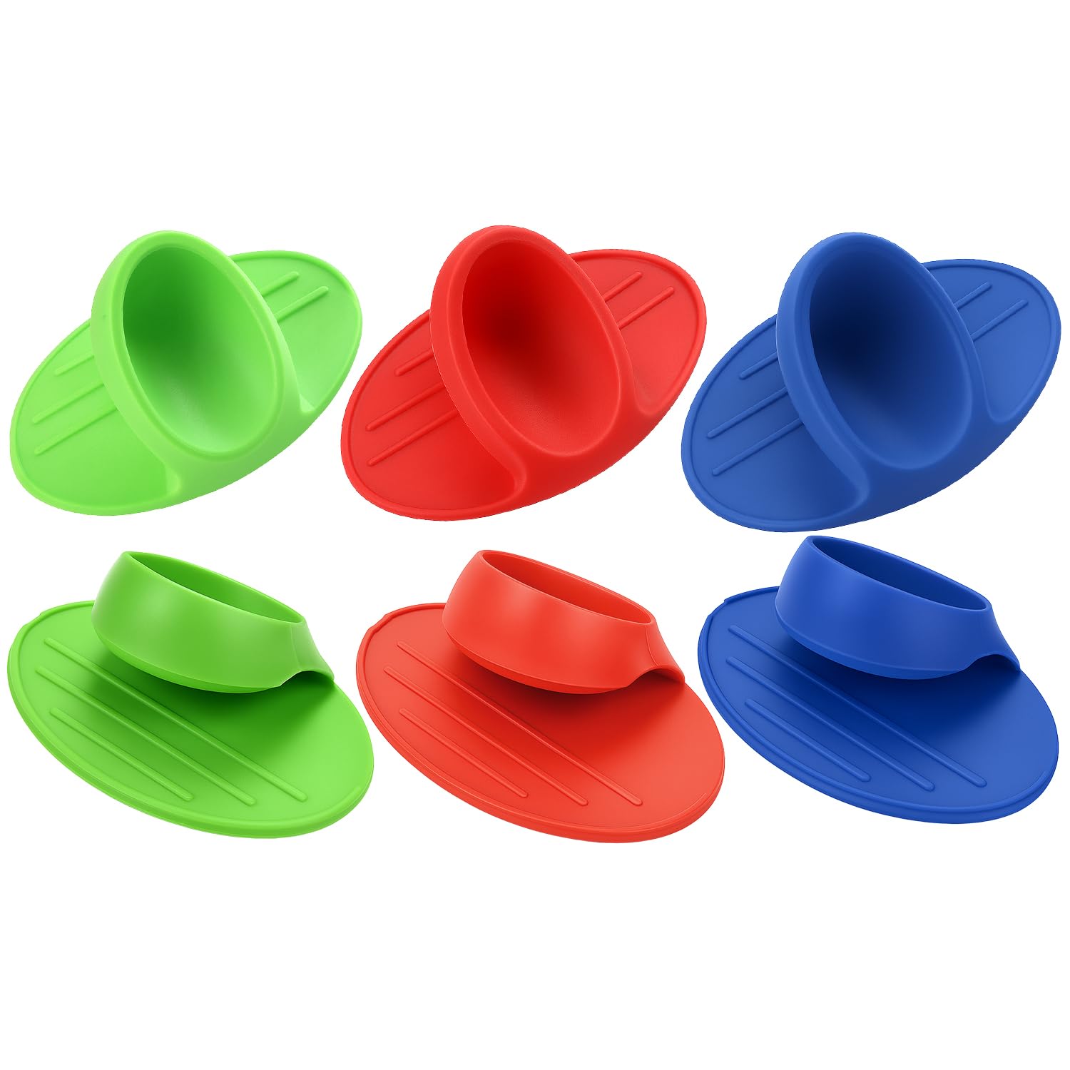 6-Pack Silicone Oven Finger Cots Kitchen Pinch Grips for Baking, Cooking, BBQ, Dishwashing - Safe Grip for Hot Pans, Plates, Pot белый
