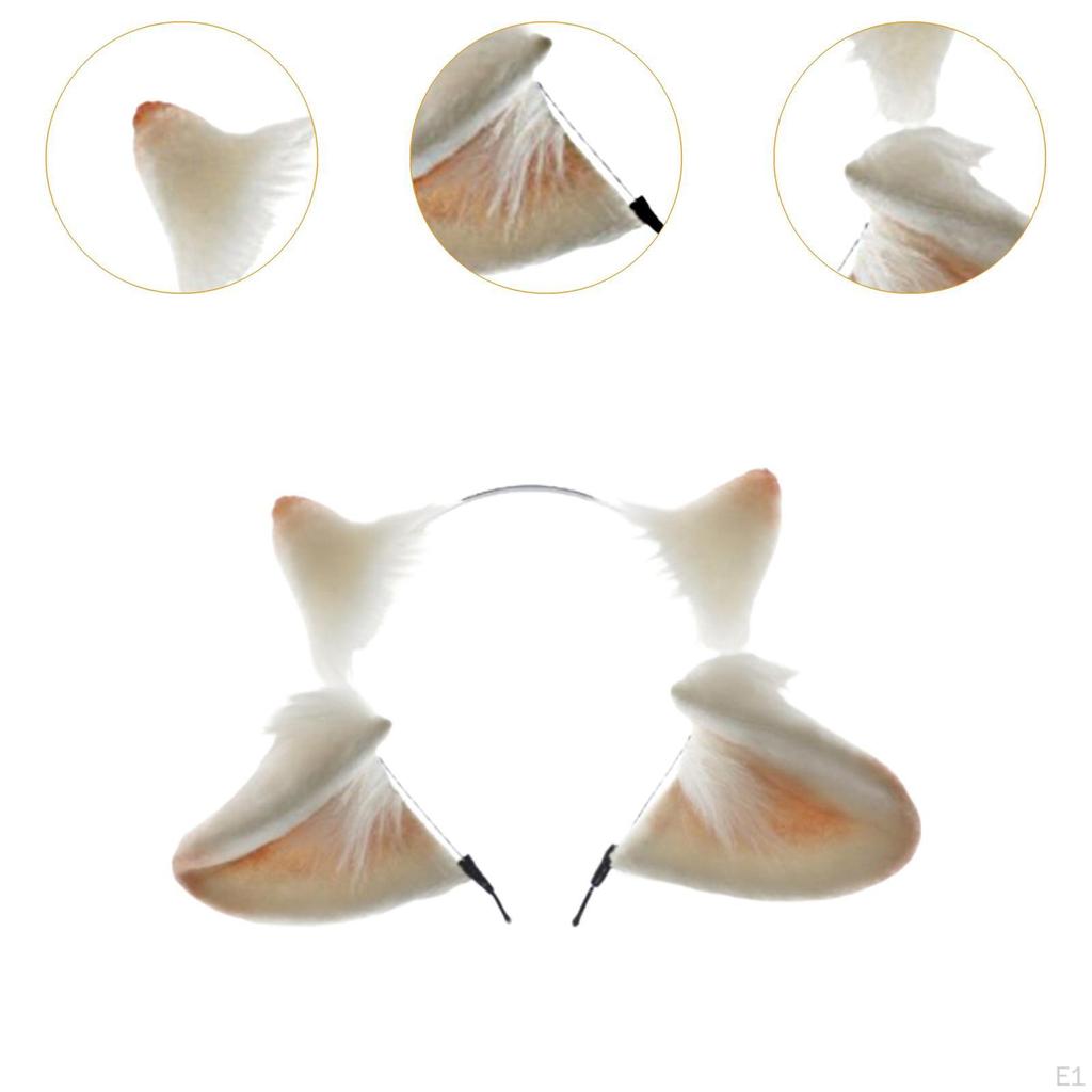 Lamb Ear Headband Hair Hoop for Halloween Masquerade Carnival Role Play Dress up