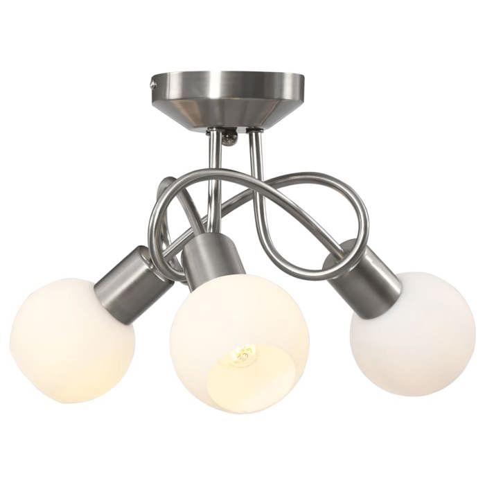 VidaXL Plafonnier avec Abat-jour en Verre Lustre Lampe Suspendue Luminaire d'Intérieur Salon Chambre à Coucher Maison 3 289228