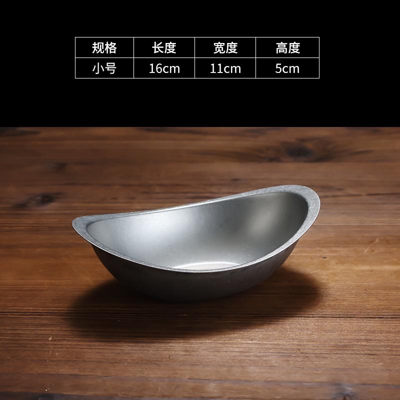 

Retro Stainless Steel Dessert Snack Fruit Bowl Household Salad Bowl Thickened Multifunctiona Outdoor Camping Kitchen Tableware