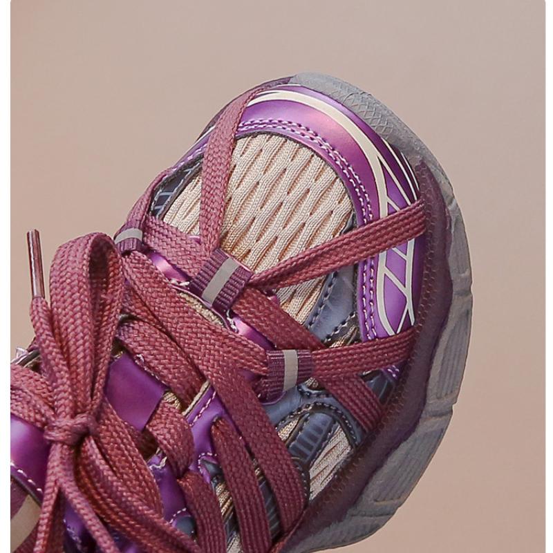 Neuer Herbststil Mesh Atmungsaktiver Riemen Papa Schuhe für Jungen und Mädchen Weiche Sohle Rutschfeste Laufschuhe