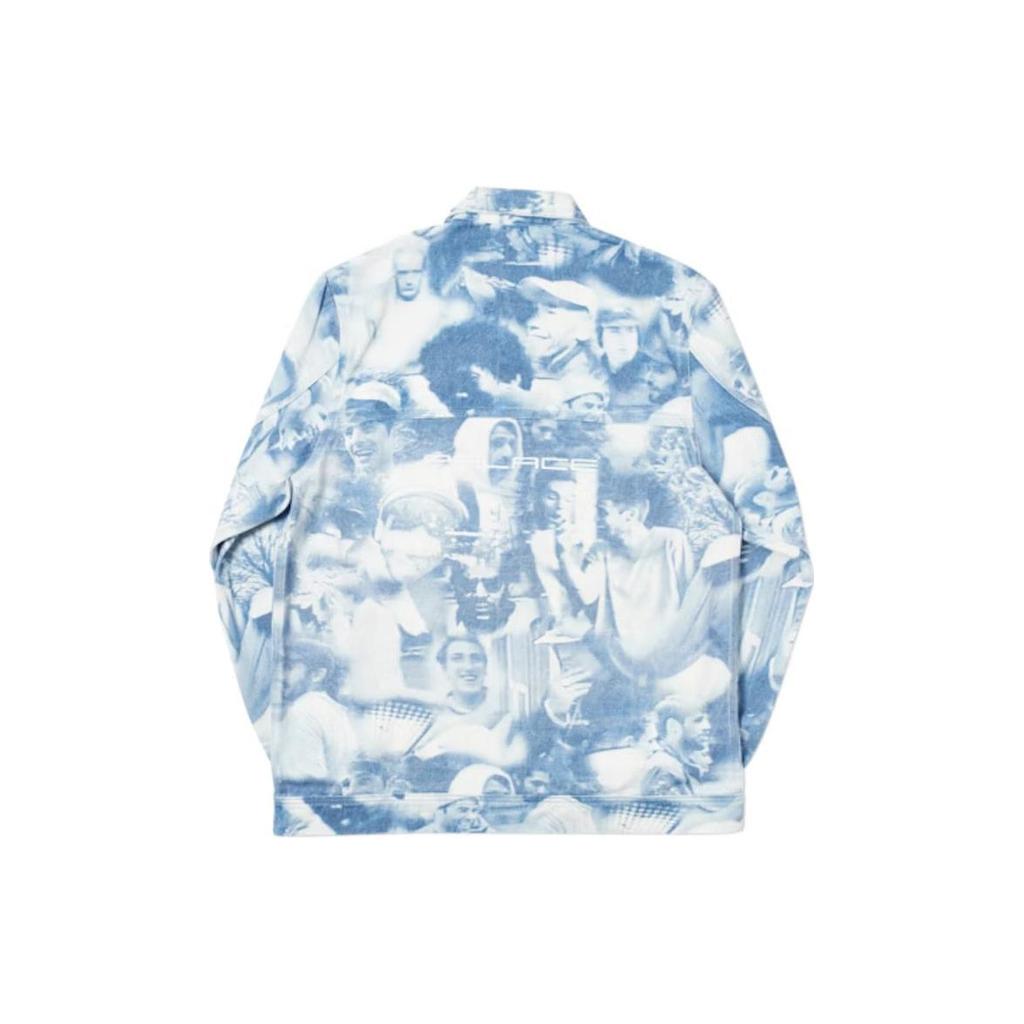 Palace Full Print Reversible Collar Jacket Unisex Outerwear Blue p16d004