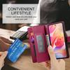 DF-011 For Samsung Galaxy A56 5G Case Zipper Pocket Wallet Leather Phone Cover with Straps