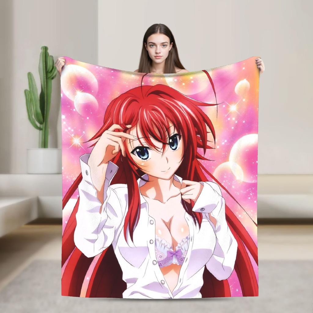 Superweiche Decken Dekorative High School DxD Überwurfdecke Anime Flanelldecke für Wohnzimmer Lustige Sofa-Bettdecke