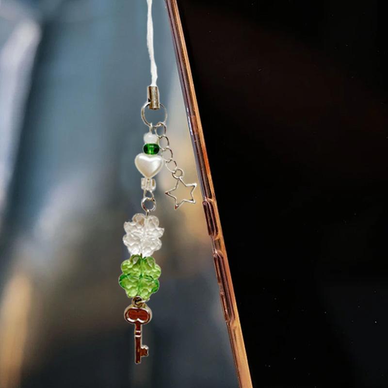 1pc Bracelet Cute Hanging Cord Lucky Flower Phone Chain Fashionable Strap Wrist Lanyard Acrylic Keychain