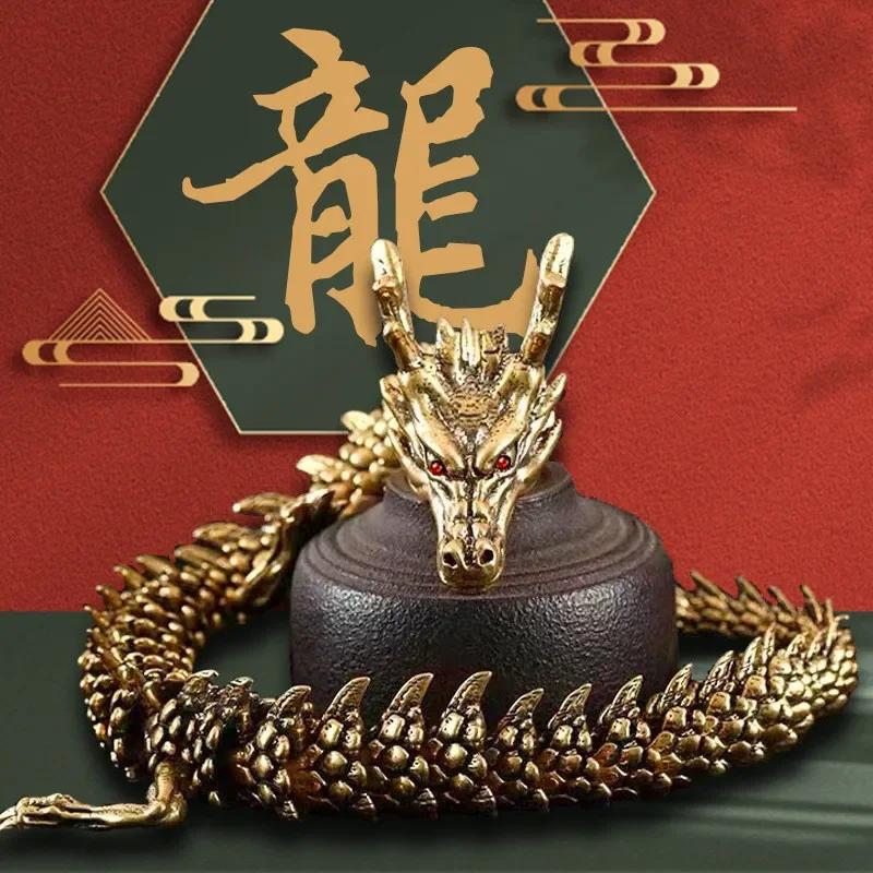 3D Printed Articulated Dragon Chinese Dragon Flexible Realistic Made Ornament Toy Model Home Office Decoration Decor